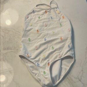 Ralph Lauren girls White One Piece Swimsuit